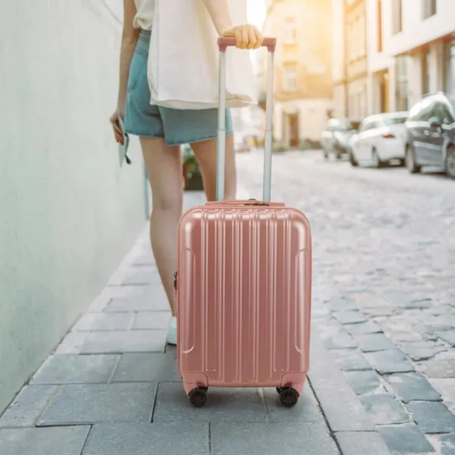 2 Piece Luggage Set 20" Carry-On Expandble Luggage Hardside Lightweight Suitcase 14" Mini Cosmetic Cases