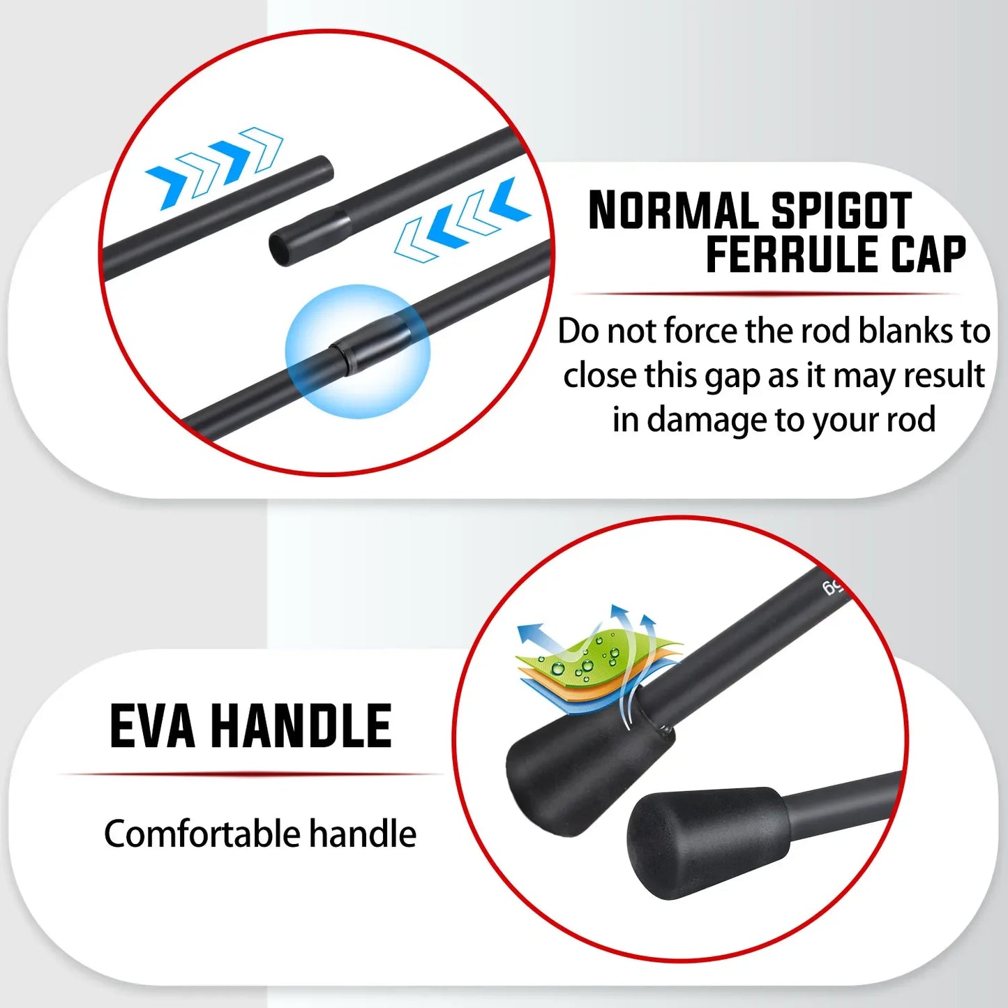 Sougayilang Casting Spinning Fishing Rod 2.1m UltraLight Carbon Fiber Rod Pole 4 Section with EVA Handle 0.8-5g Lure Weight Reel