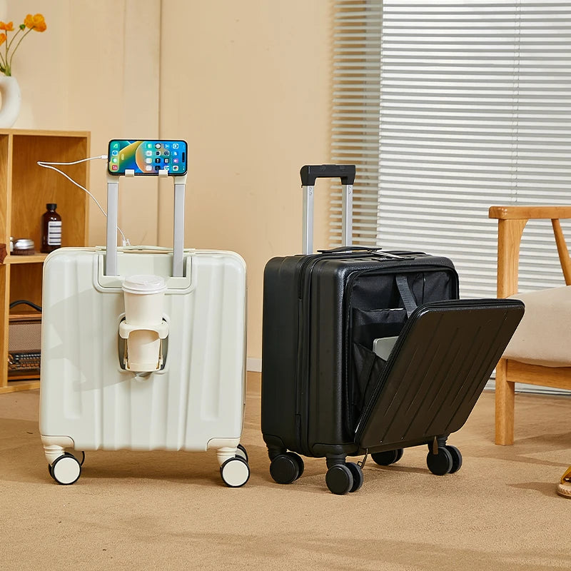 18 inches Suitcase Light Weight Suitcase Large Capacity Travel Case Spinner Wheels Suitcase Small Luggage Compartment