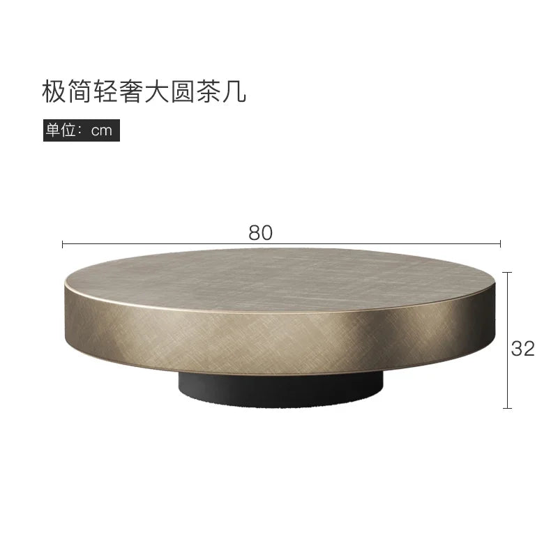 Designer Stainless Steel Coffee Tables European Luxury Round Tea Table Living Room Furniture Italian Tempered Glass Furniture