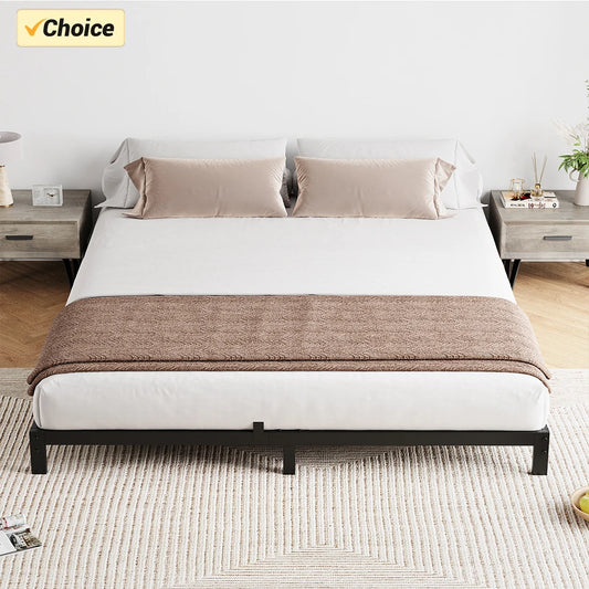 6 Inch Hight Bed Frame Low Profile Metal Platform Bed Frame Support Mattress Foundation, Noise Free, Twin/Full/Queen Size