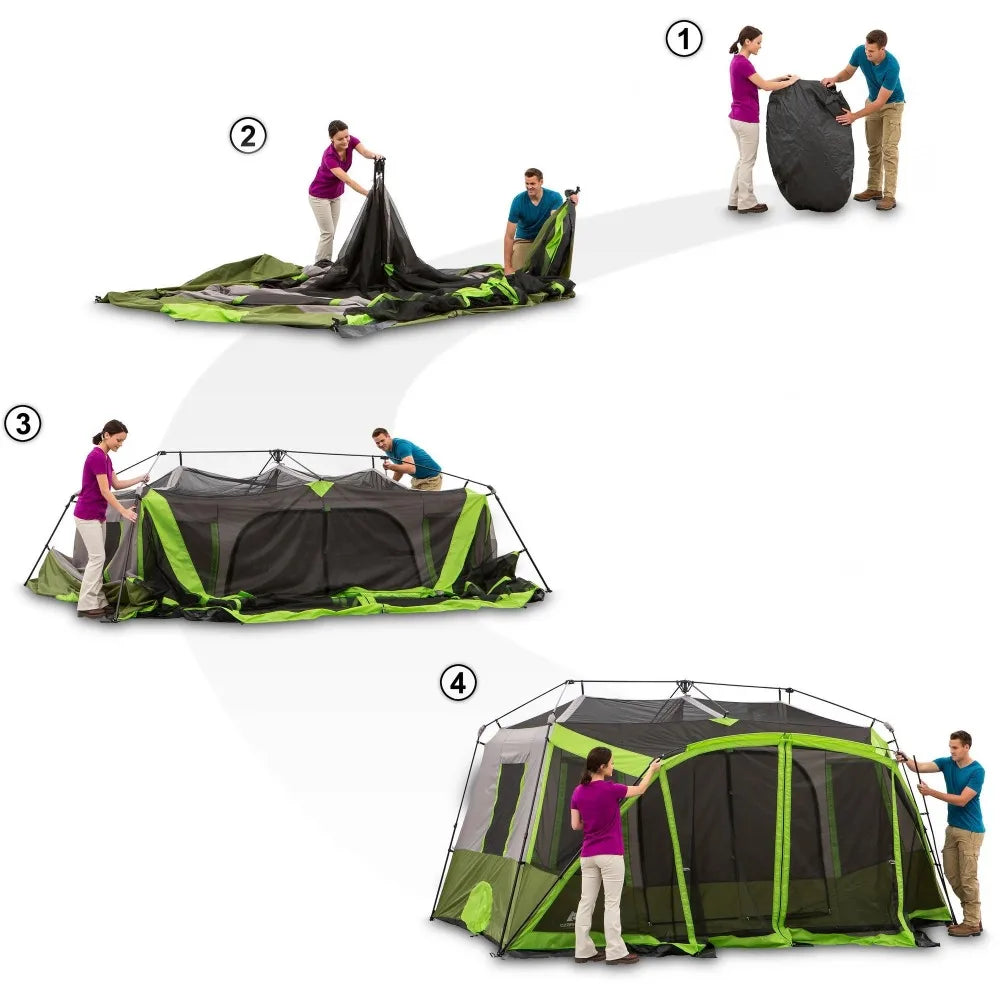 tent,14' x 13.5' 9 Person 2 Room Instant Cabin Tent with Screen Room, 30.8 lbs,No assembly required,Carry bag included,tents