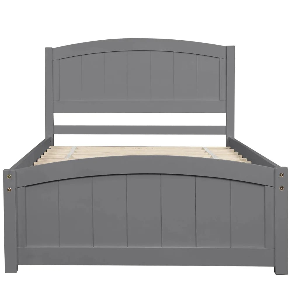 Twin Size Platfrom Bed Frames with Headboard for Adults,Gray