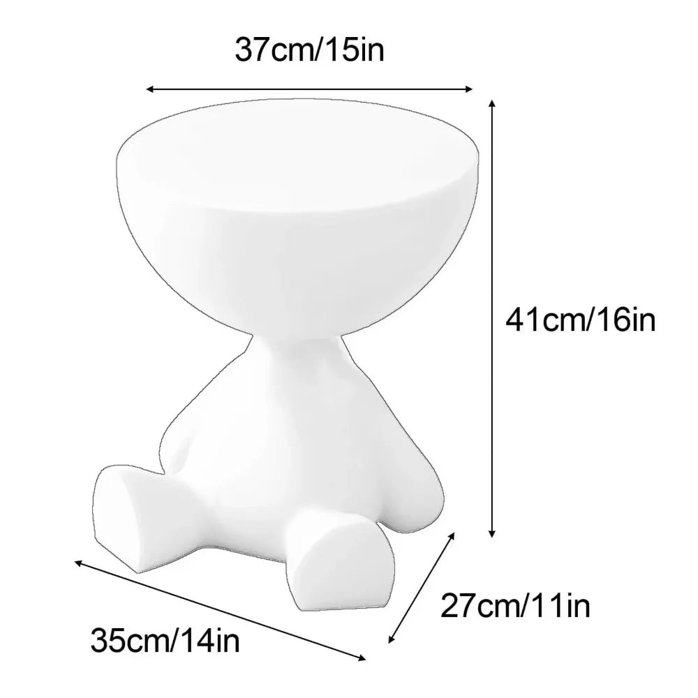 Cream Coffee Table Sofa Side Table Creative Wide Storage Area Modern Simple Home Safety Non-toxic Materials Plastic Round Table