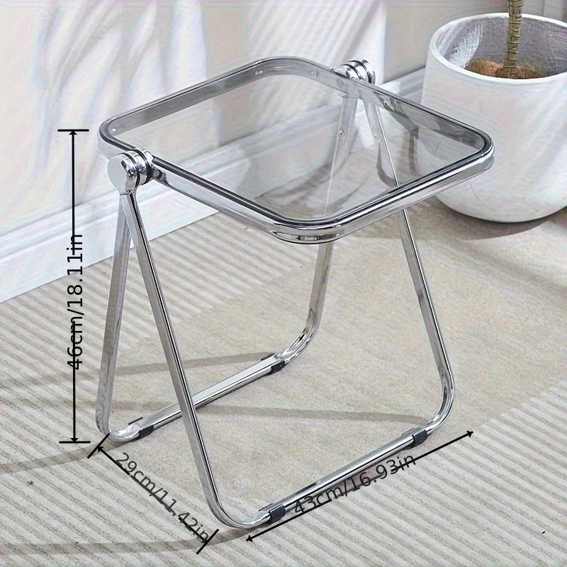 Folding Side Table - Fashionable Transparent Coffee Table for Living Room Sofa Corner & Balcony Coffe Table