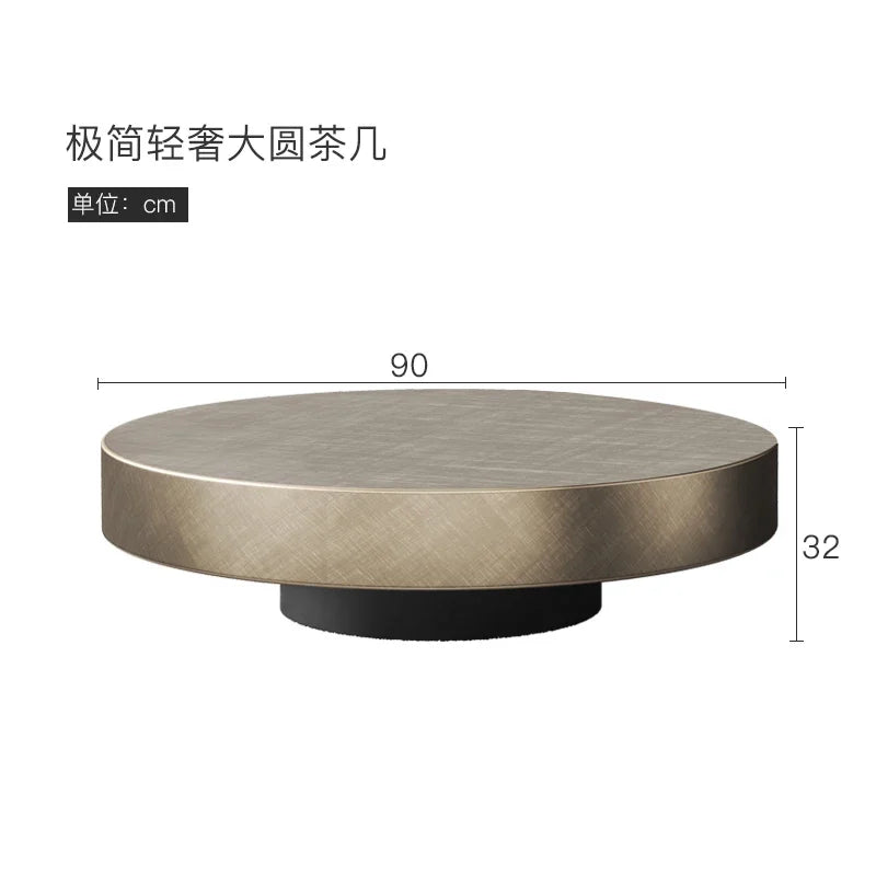 Designer Stainless Steel Coffee Tables European Luxury Round Tea Table Living Room Furniture Italian Tempered Glass Furniture