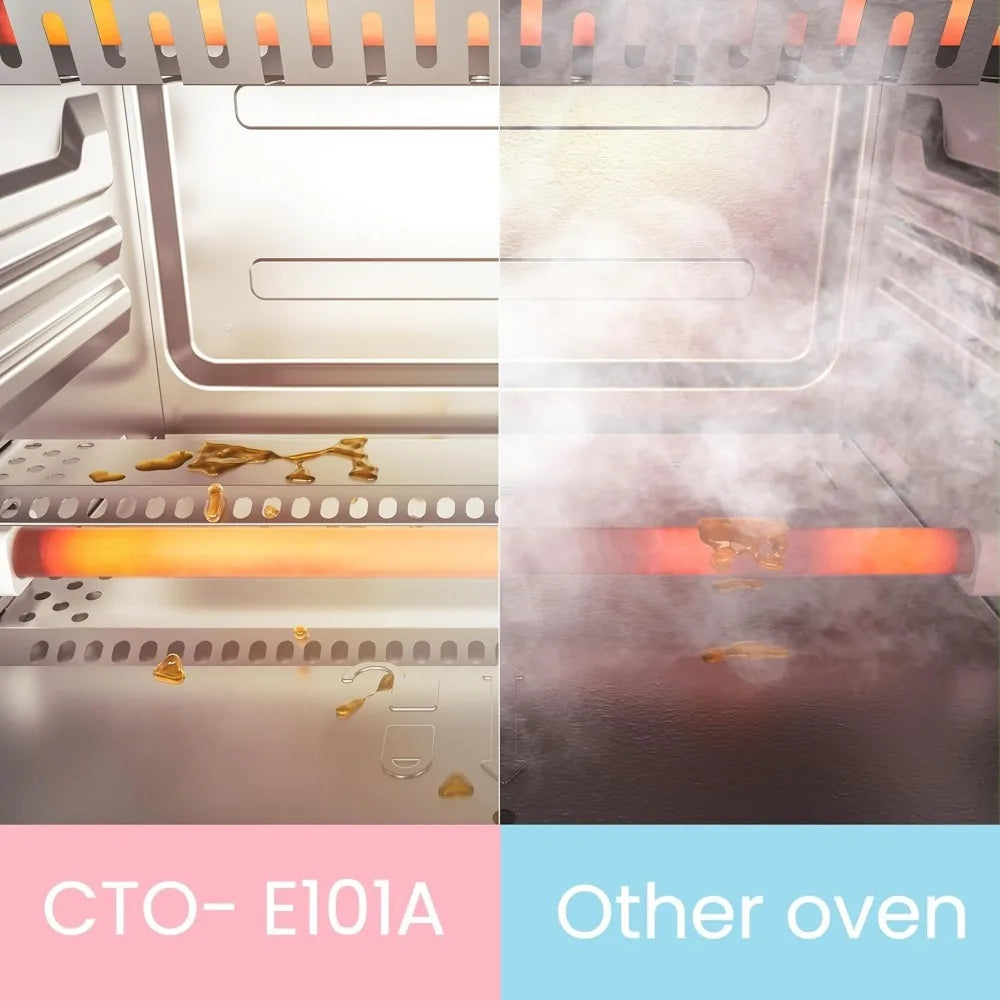 Countertop Oven, Small Toaster Oven Combo 4 slice, Mini Oven for 9" Pizza, Bake, Broil, 950W, White