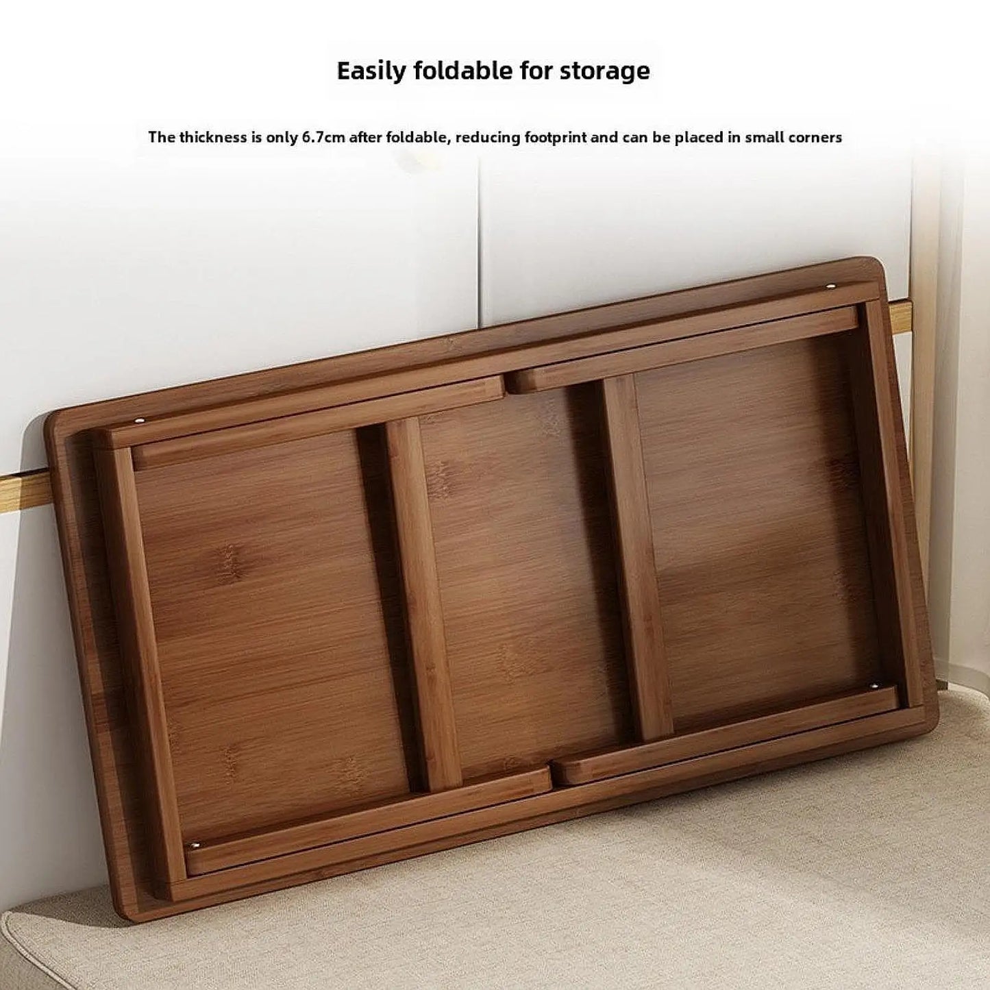 Side Table Wooden Floor Table Folding Coffee Tea Table Modern Accent Table for Living Room Bedroom Balcony Home Office Furniture