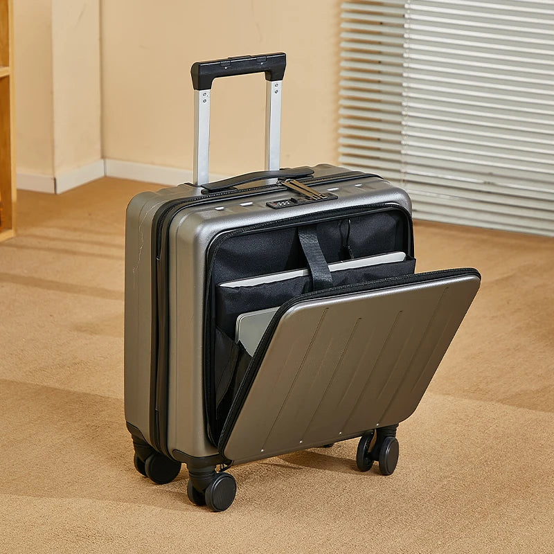 18 inches Suitcase Light Weight Suitcase Large Capacity Travel Case Spinner Wheels Suitcase Small Luggage Compartment