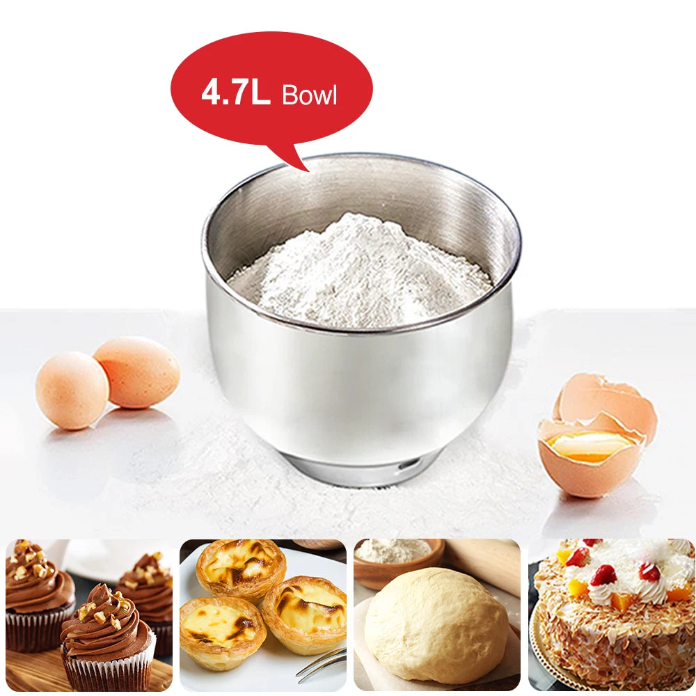 Kitchen 5QT 300W Bread Cake Maker Electric Food Mixers Dough Mixer Cake Food Stand Mixer