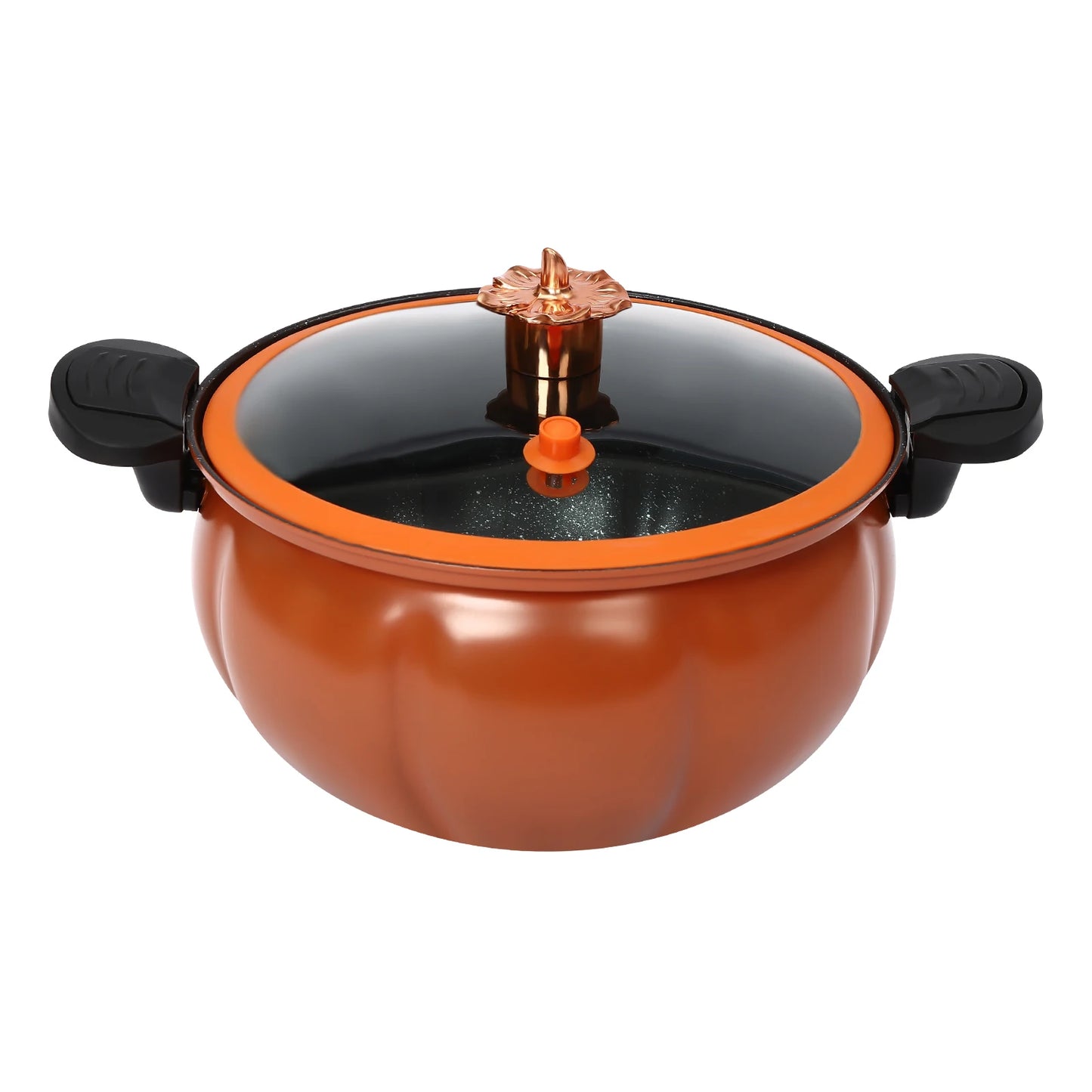 8L Micro Pressure Cooking Pot Pumpkin Shaped Pressure Cooking Pot Multifunctional Non Stick Pot Gas Stove Universal Soup Pot