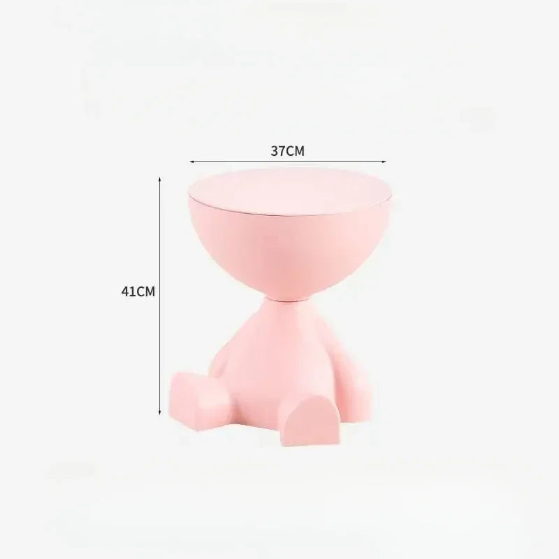 Cream Coffee Table Sofa Side Table Creative Wide Storage Area Modern Simple Home Safety Non-toxic Materials Plastic Round Table