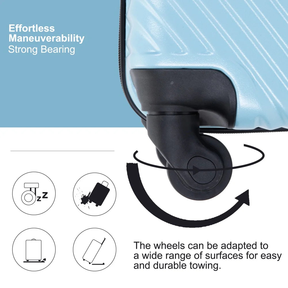 3 Piece Luggage Set Lightweight Suitcase Spinner Wheels Telescoping Handle Travel Suitcase Rolling Trolley Luggage 20/24/28 Inch