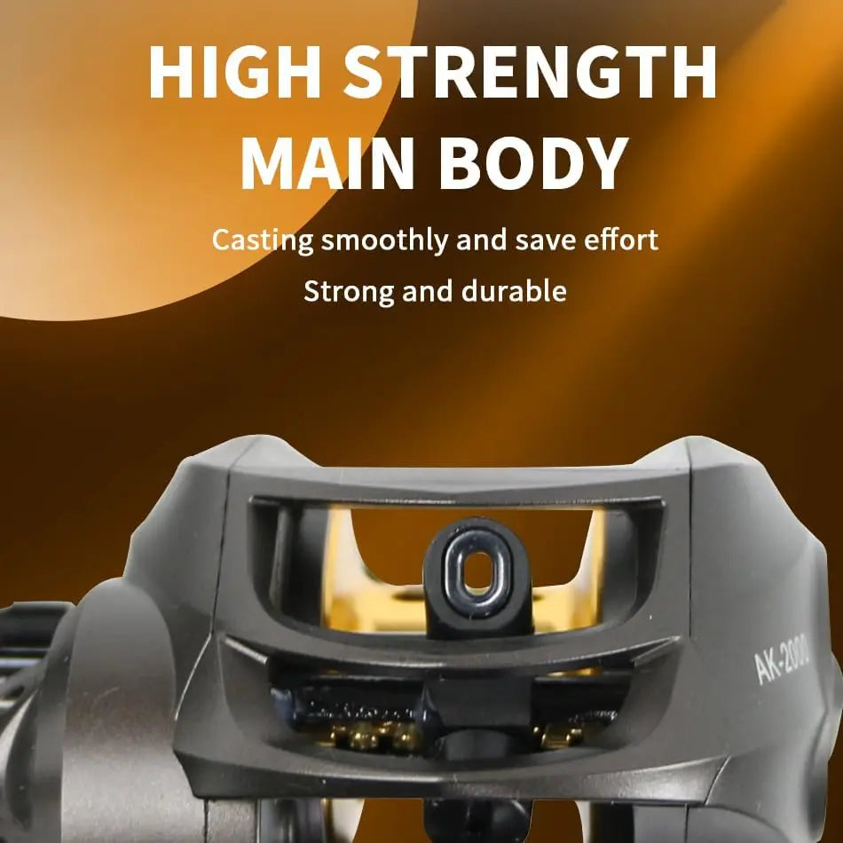AK 7.2:1 High-Speed Baitcasting Reel 2024 Upgrade 17.6Lbs Drag Lightweight Nylon Frame Magnetic Braking Ergonomic