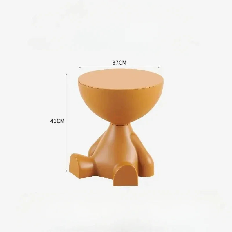 Cream Coffee Table Sofa Side Table Creative Wide Storage Area Modern Simple Home Safety Non-toxic Materials Plastic Round Table