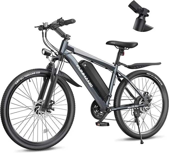 Electric Bike for Adults, 26'' 1000W Peak Ebike, Adjustable Stem, Fenders, Lockable Suspension Fork, 21-Speed