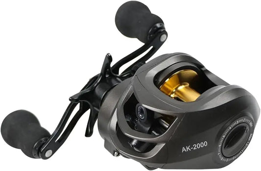 AK 7.2:1 High-Speed Baitcasting Reel 2024 Upgrade 17.6Lbs Drag Lightweight Nylon Frame Magnetic Braking Ergonomic