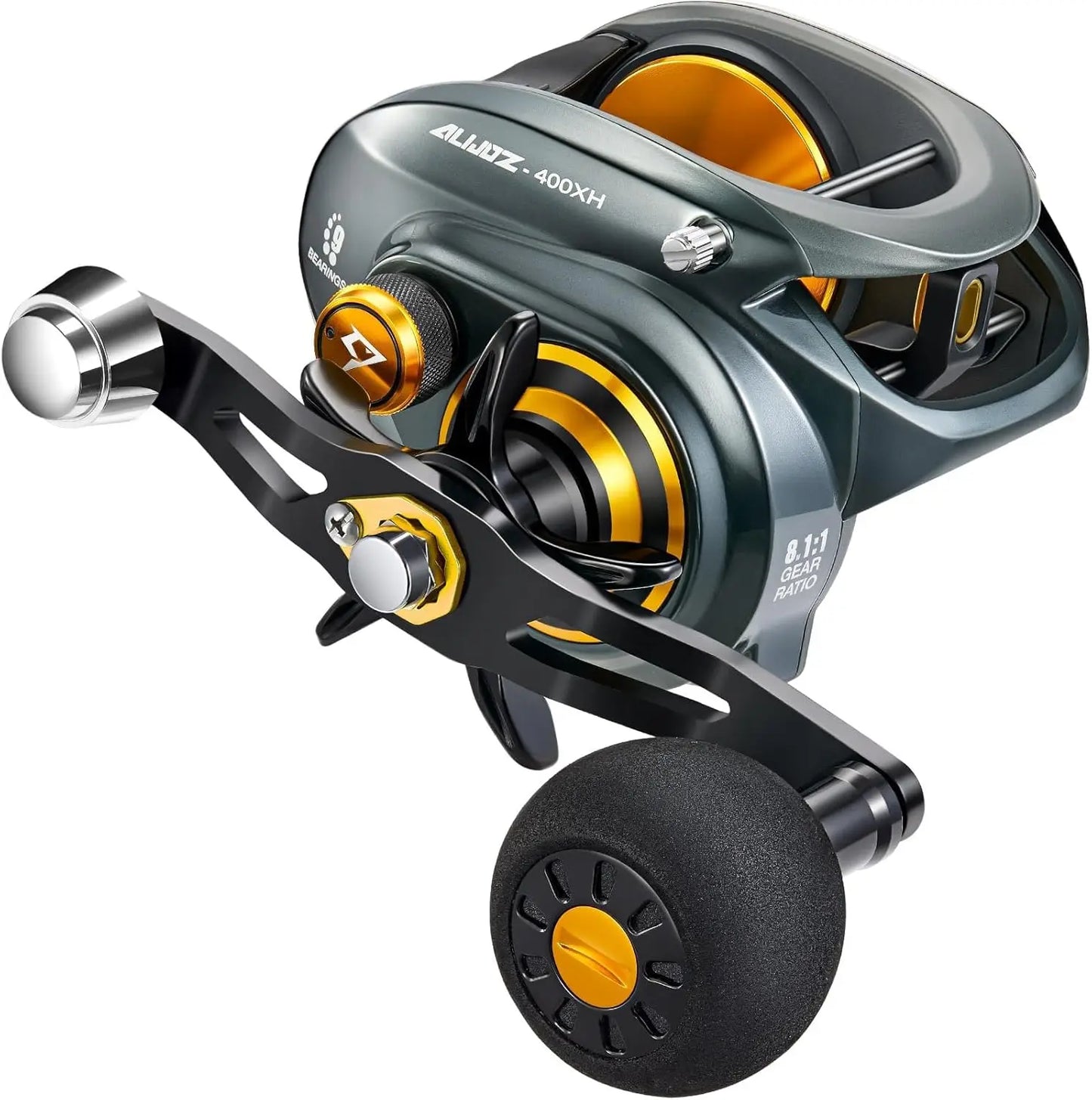 Baitcaster Fishing Reel, 38Lbs Max Drag Aluminum Alloy Frame Baitcasting Reel, Available in 6.6:1/8.1:1 Gear Ratio