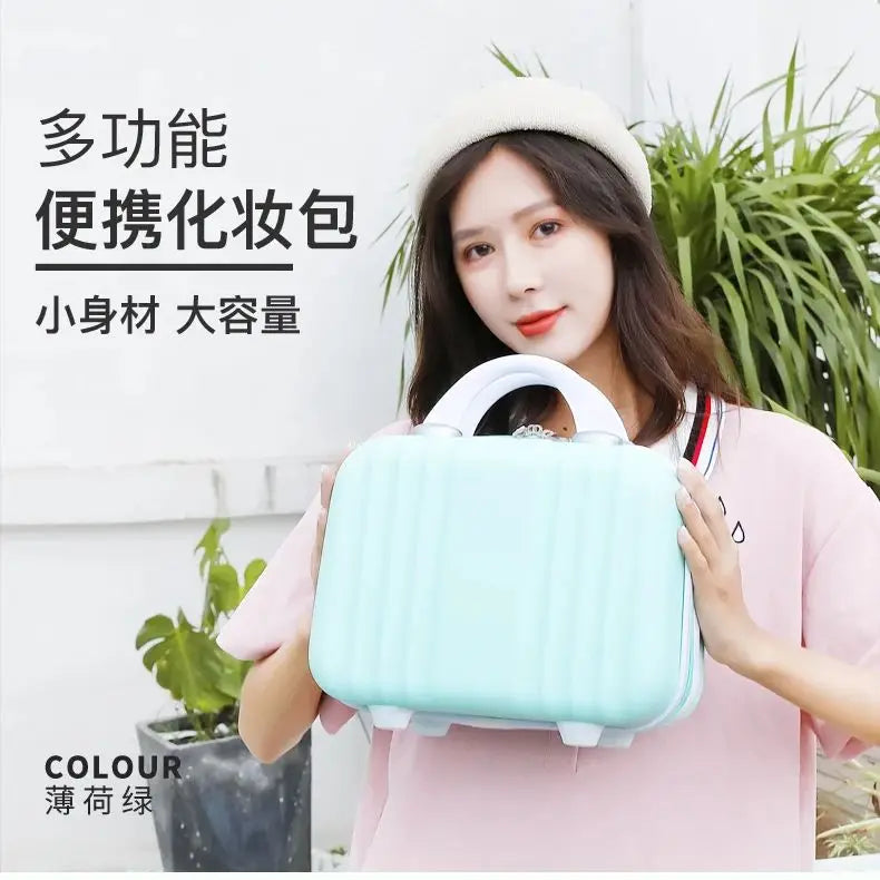 Lightweight Mini Travel Suitcase Makeup Box Waterproof Hand Luggage Storage Box Makeup Box Portable Small Boarding Case 14 inch