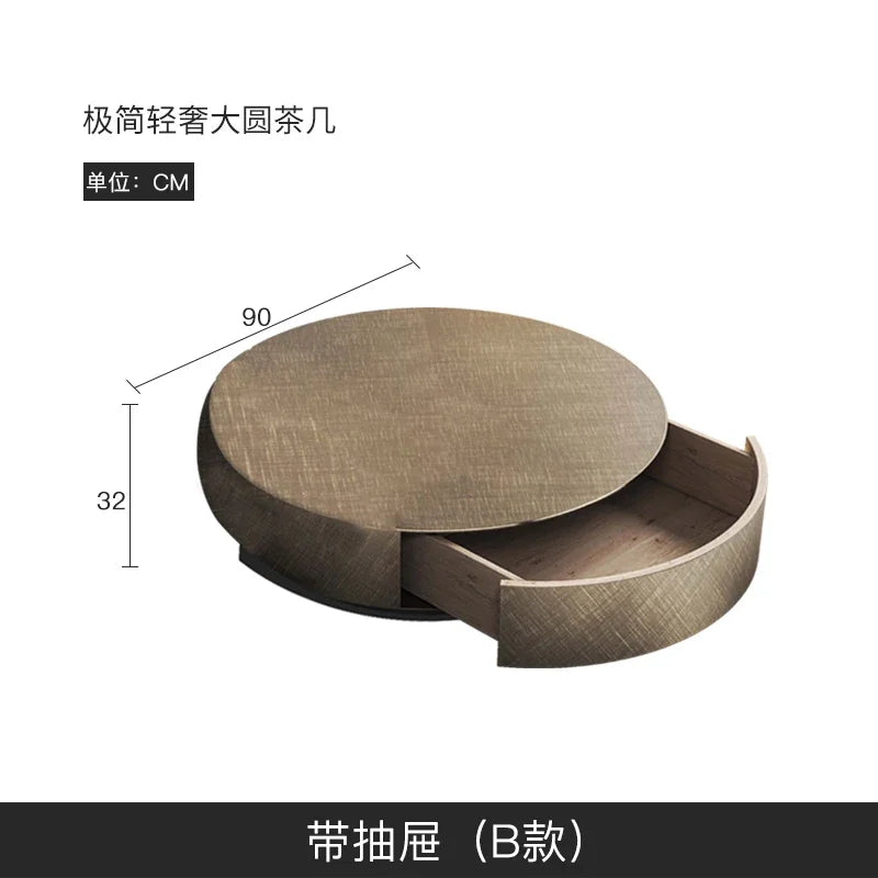 Designer Stainless Steel Coffee Tables European Luxury Round Tea Table Living Room Furniture Italian Tempered Glass Furniture