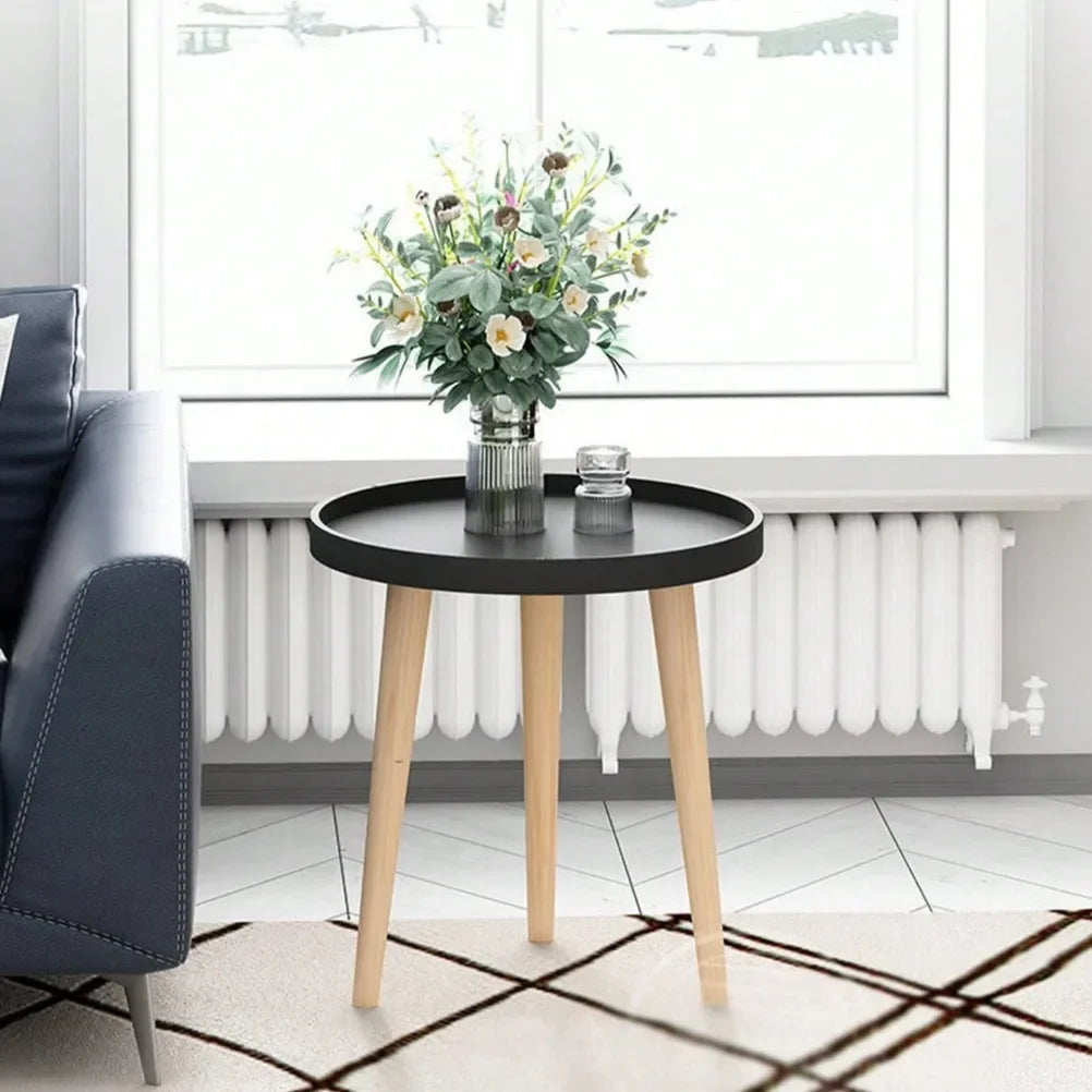 Modern Solid Wood Legs Coffee Table Living Room Sofa Side Table Bedroom Round Coffee Table Living Room Furniture Decoration