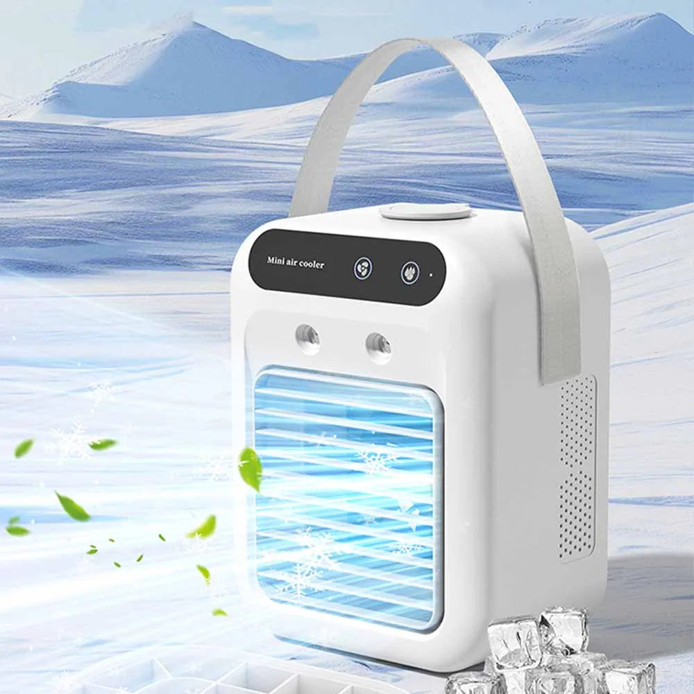 Portable Air Conditioners,3-In-1 Cooling Fan Air Conditioner with 2-Speed,Built-In 1800mah Battery,Air Cooler for Home&Outdoor