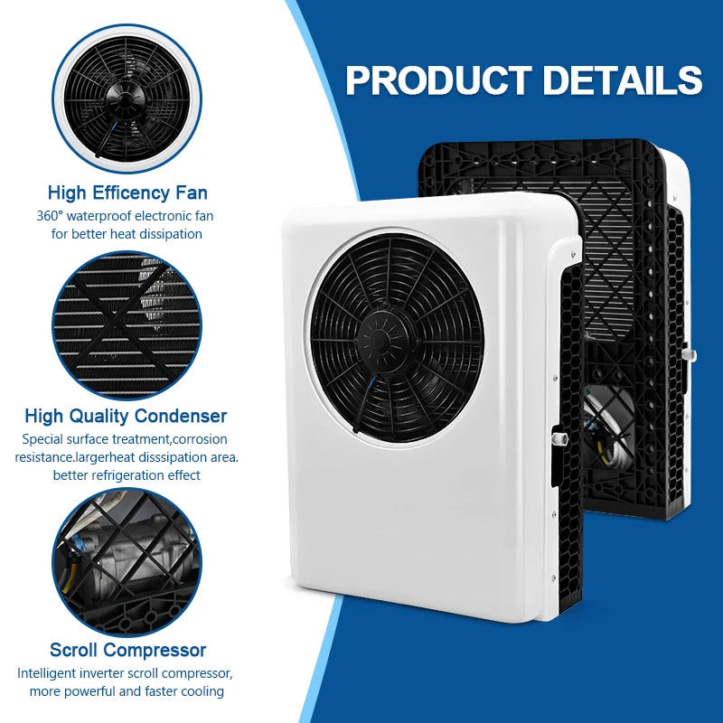 12V 24V Parking Air Conditioner No Fuel Consumption Air Conditionting For Truck RV Forklift Construction Vehicle Excavator Crane