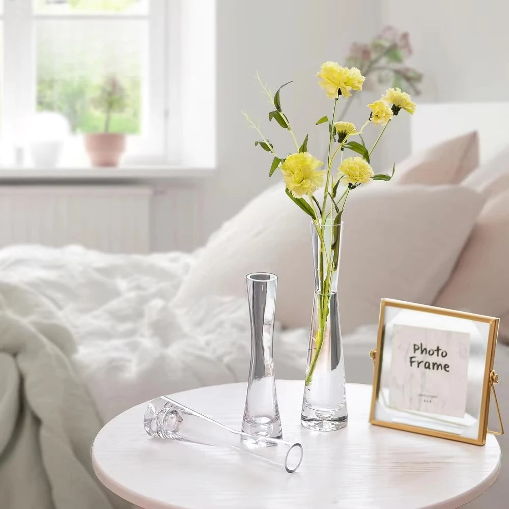 Glass Bud Vases for Centerpieces Set of 36, Handmade Modern Clear Small Skinny Decorative, Vases
