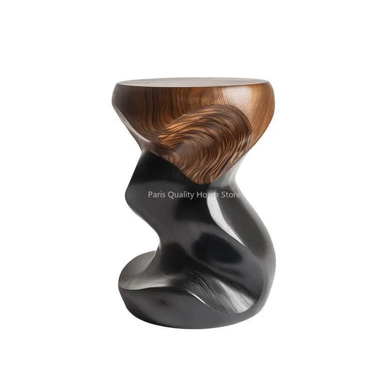 Creative Design Solid Wood Light Luxury Sofa Side Corner Coffee Table Walnut High-end Artist Home Wooden Pier Coffee Table