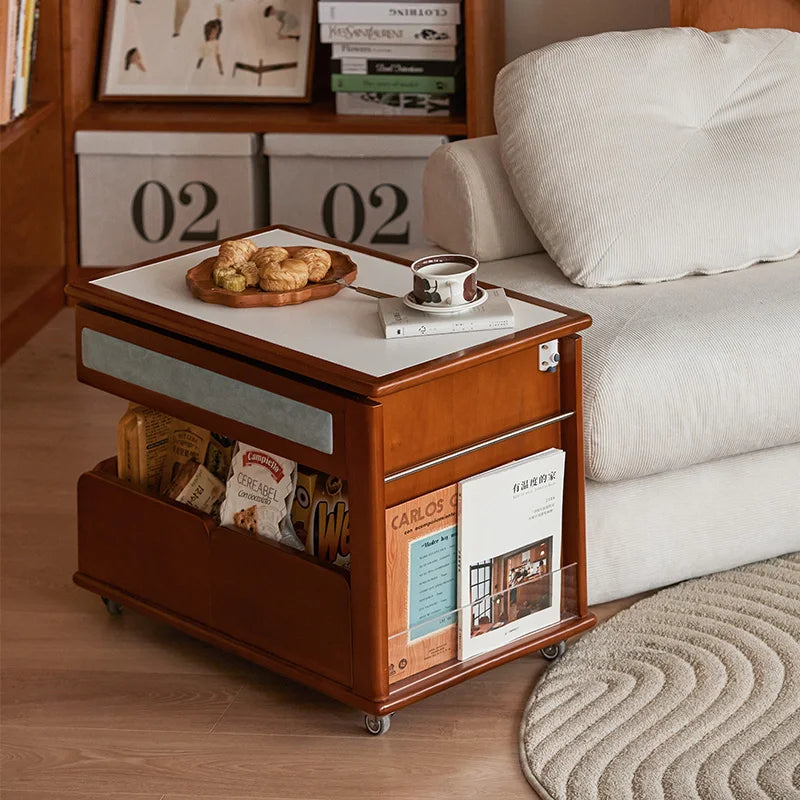 Cabinet Wood Coffee Table Lift Portable Walnut Design Living Room Side Table Folding Modern Luxury Mesa De Centro Sala Furniture