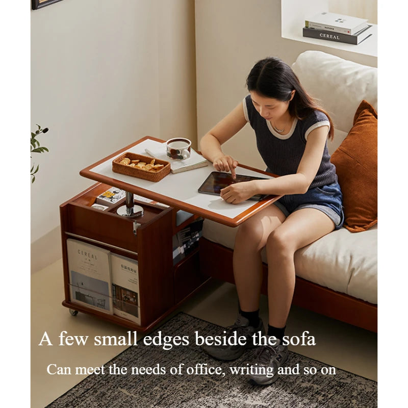 Cabinet Wood Coffee Table Lift Portable Walnut Design Living Room Side Table Folding Modern Luxury Mesa De Centro Sala Furniture