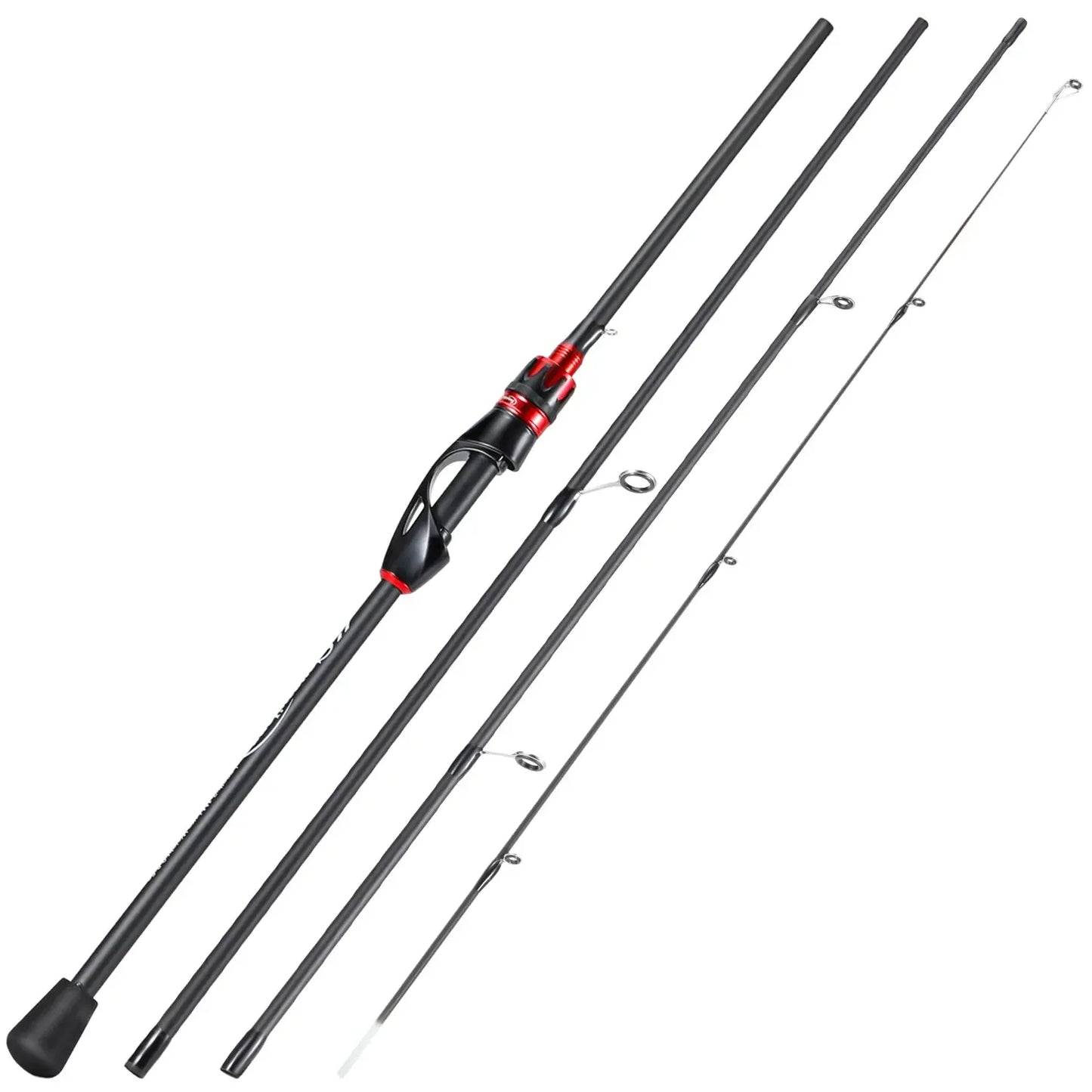 Sougayilang Casting Spinning Fishing Rod 2.1m UltraLight Carbon Fiber Rod Pole 4 Section with EVA Handle 0.8-5g Lure Weight Reel