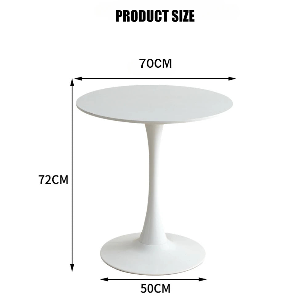 White Round Coffee Table Modern Minimalist Design Multi-Purpose for Small Space Living Room Balcony Bedroom Household Furniture