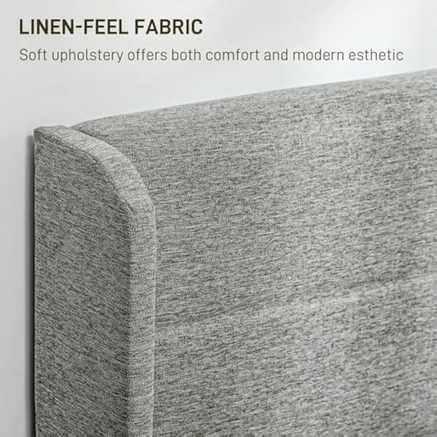 Full Size Bed Frame with Headboard, Upholstered Platform Bed Frame with Storage Drawers, Wood Slats, Noise-Free, and Easy Asse