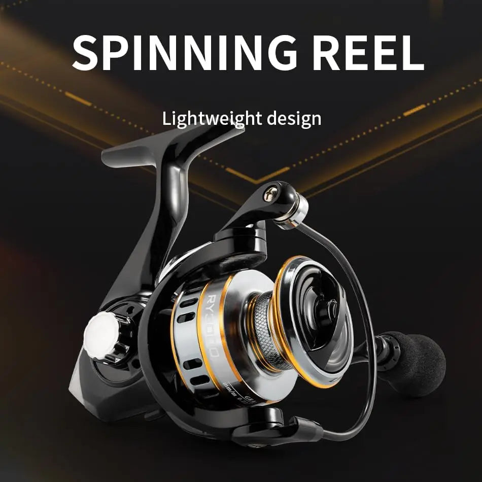 RY Spinning Reel 1000 6000 Series 5.2R Saltwater Ultralight 17.6lbs Alu Smooth Drag Cost Effective for FW SW Fishing