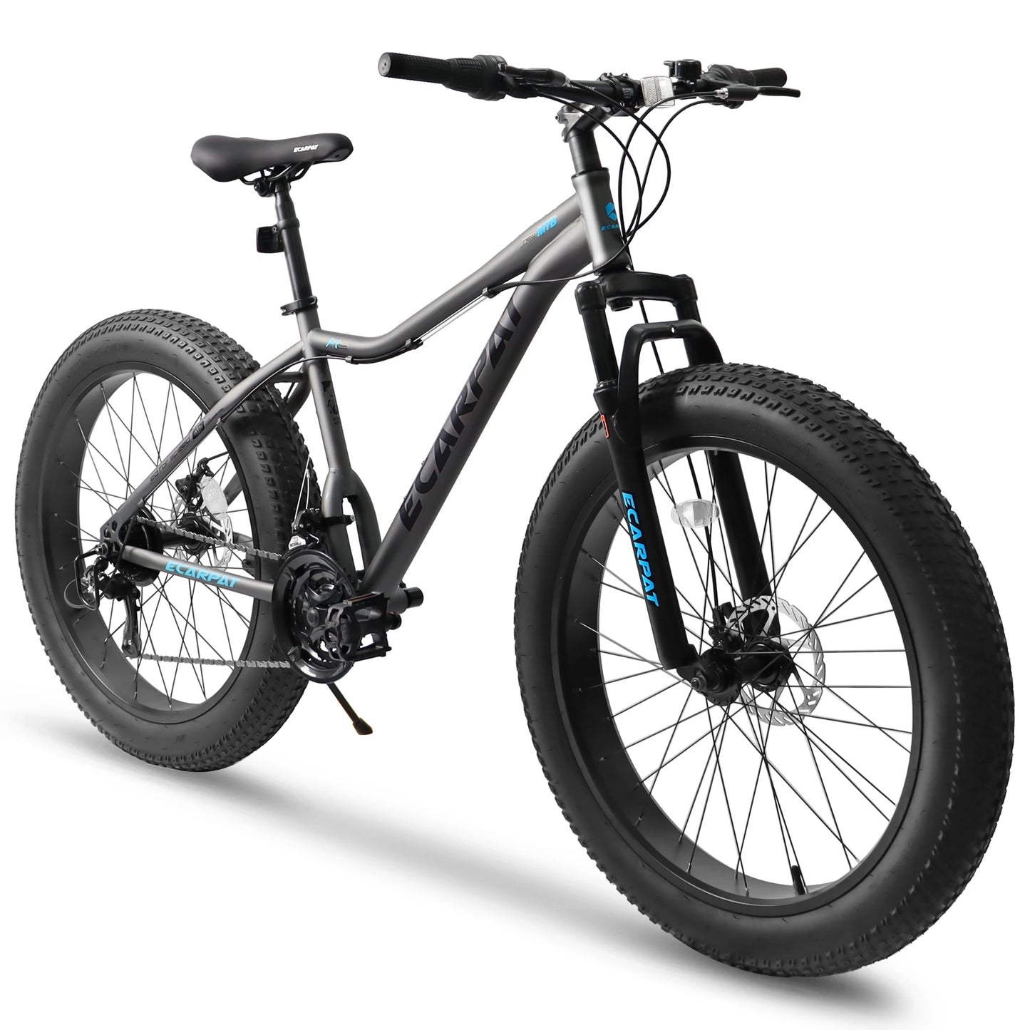 Ecarpat 26 Inch Mountain Bike, 4-Inch Wide Fat Tire Snow Mountain Bikes, 21 Speed for Men Women Bicycles, Steel Frame Disc Brake