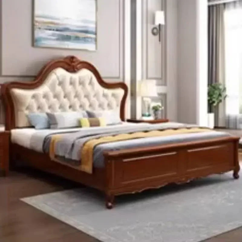 Large Platform Wood Bed Frame Waterproof Modern King Size Frames Double Bed Monster Headboards Camas Matrimoniales Furniture