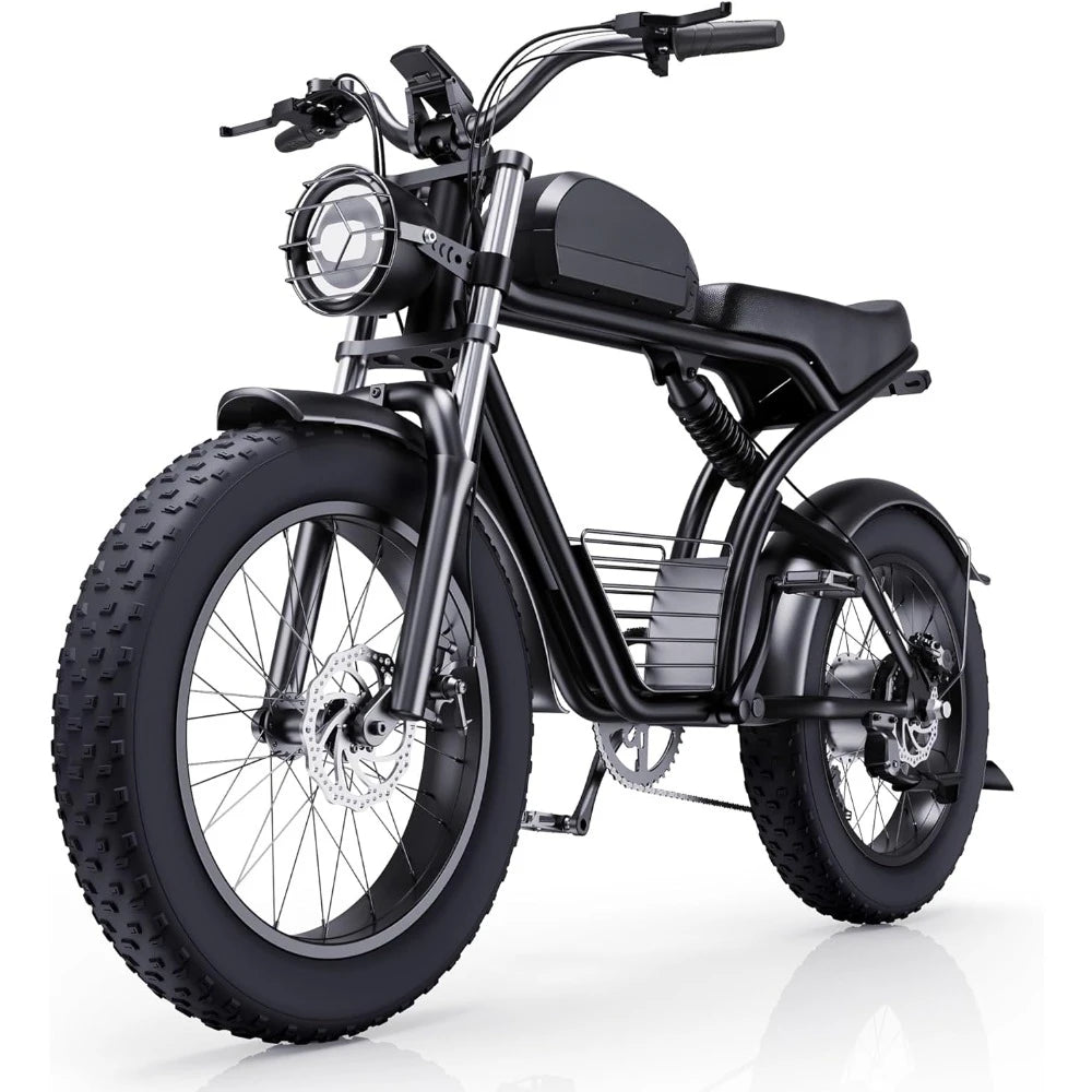 Electric Bike, 1500W 30MPH, 48V 20/23AH, Max 75Miles Electric Motorcycle 20" Fat Tire Dirt Bikes, Shamano 7-Speed E-Bike