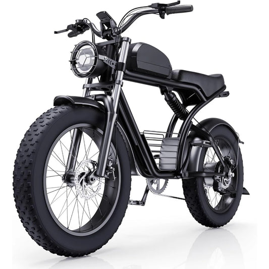 Electric Bike, 1500W 30MPH, 48V 20/23AH, Max 75Miles Electric Motorcycle 20" Fat Tire Dirt Bikes, Shamano 7-Speed E-Bike