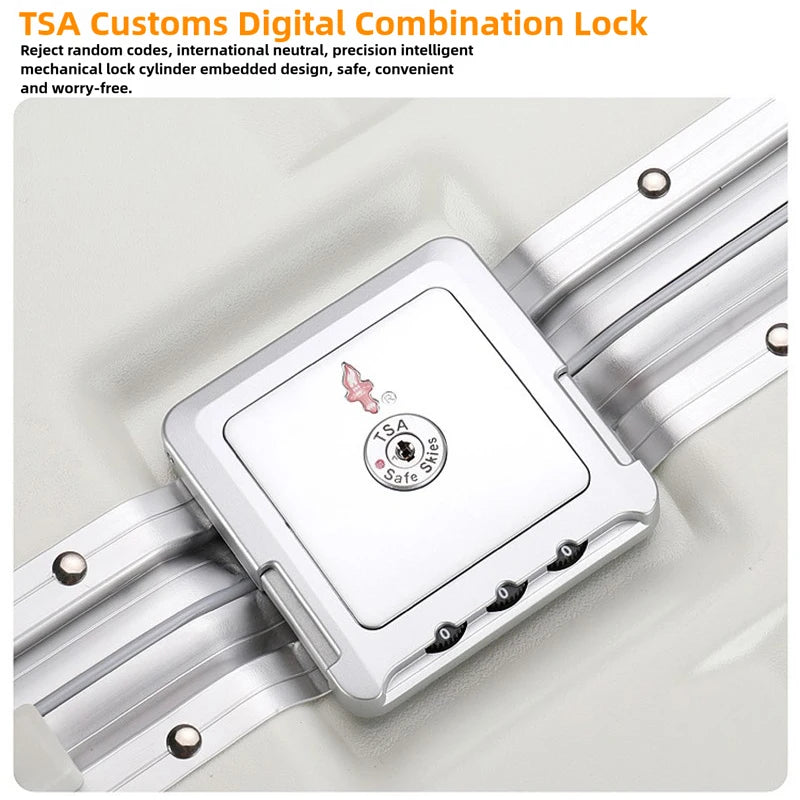 Large Size Travel Wheeled Suitcases With Aluminum Frame Anti-Collision Waterproof Carry On Luggage Carrier Trolley Case For Men