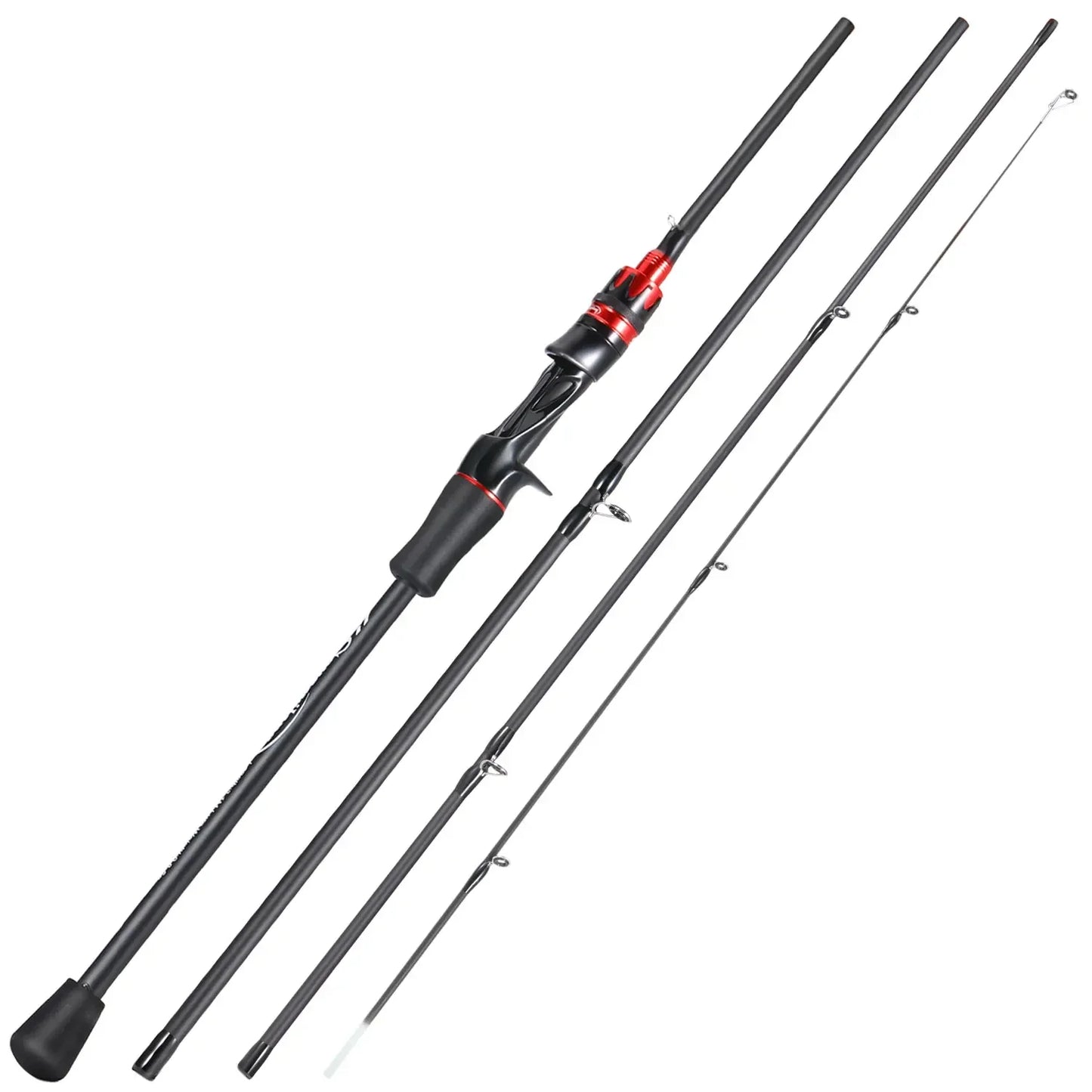 Sougayilang Casting Spinning Fishing Rod 2.1m UltraLight Carbon Fiber Rod Pole 4 Section with EVA Handle 0.8-5g Lure Weight Reel