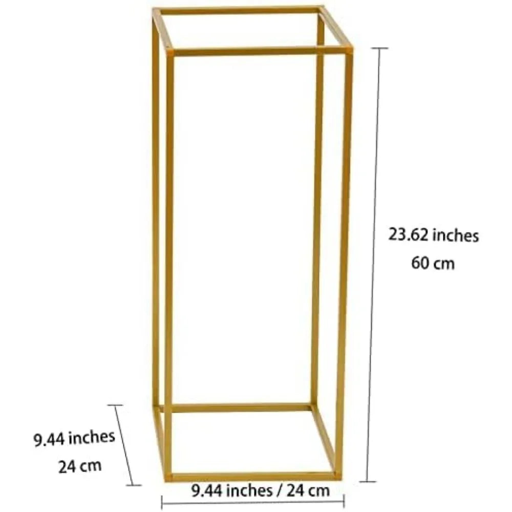 10 Pcs Gold Wedding Flower Centerpiece Metal Flower Holder Flower Arrangement 24in/60cm Tall Geometric Centerpieces Vase