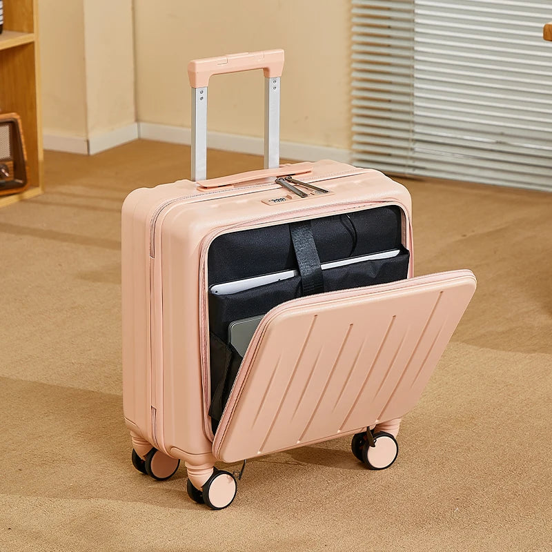 18 inches Suitcase Light Weight Suitcase Large Capacity Travel Case Spinner Wheels Suitcase Small Luggage Compartment