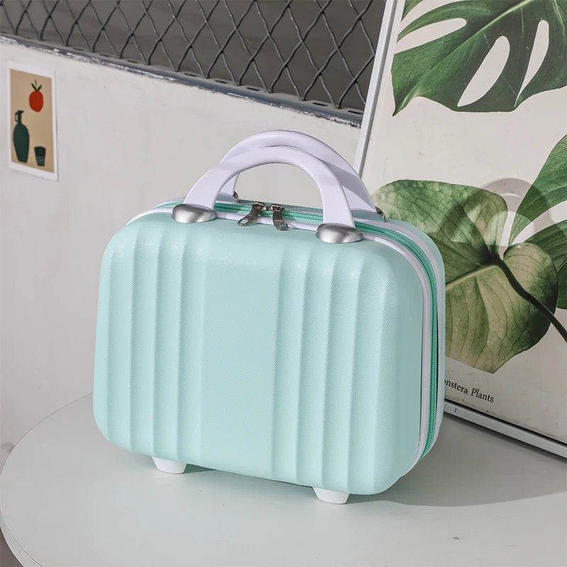 Lightweight Mini Travel Suitcase Makeup Box Waterproof Hand Luggage Storage Box Makeup Box Portable Small Boarding Case 14 inch