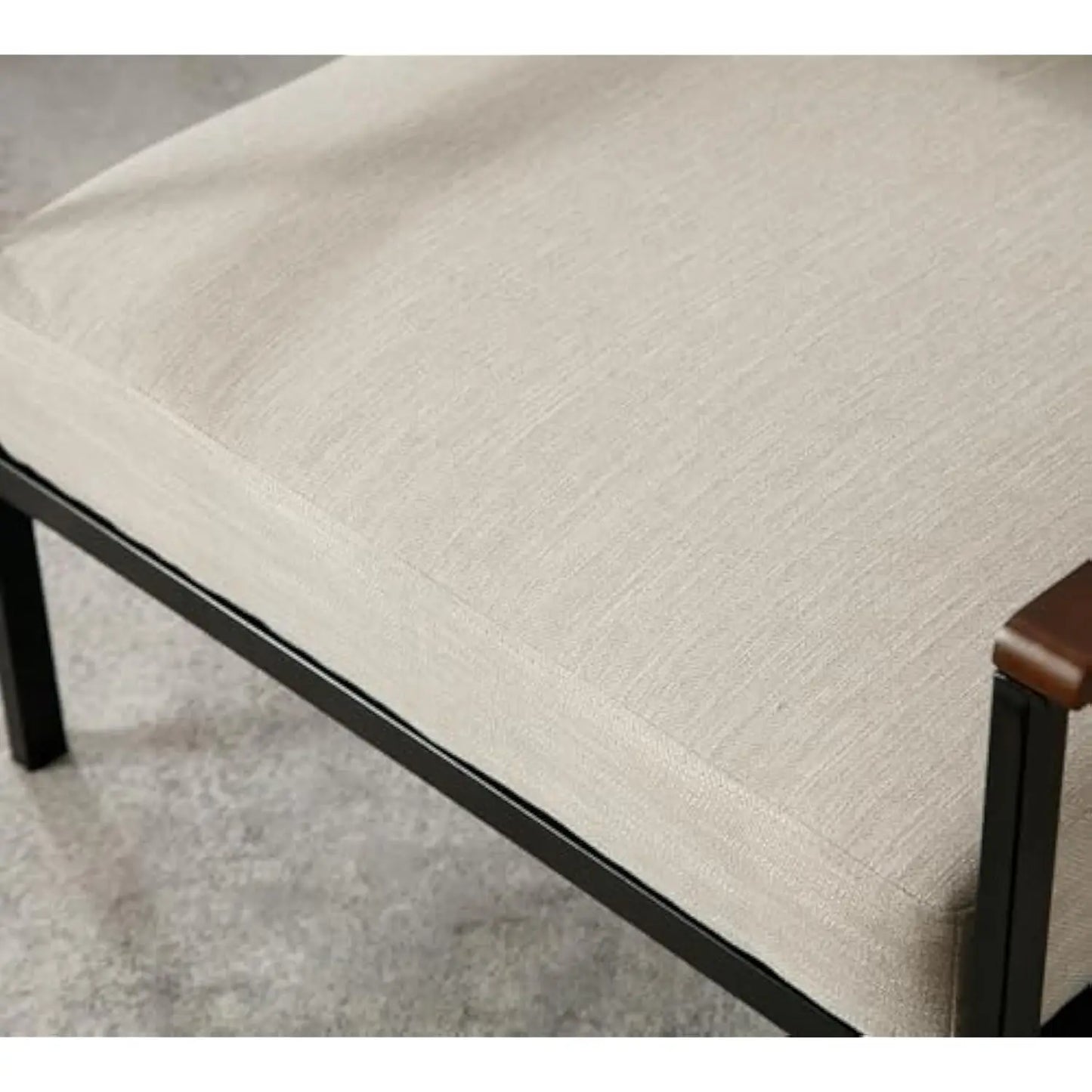 Linen Accent Arm Chair with Metal Legs, 23.25 W Comfy Side Chair with Open Back, Modern Upholstered Chair with 5 t Seat for Li