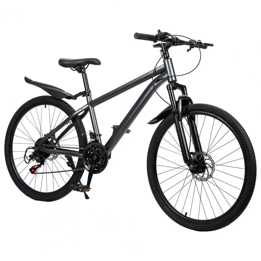 26 Inch Mountain Bike, Men Women MTB with 21 Speeds, High-Carbon Steel Frame, Front Rear Disc Brakes, Mountain Bicycle for Adult