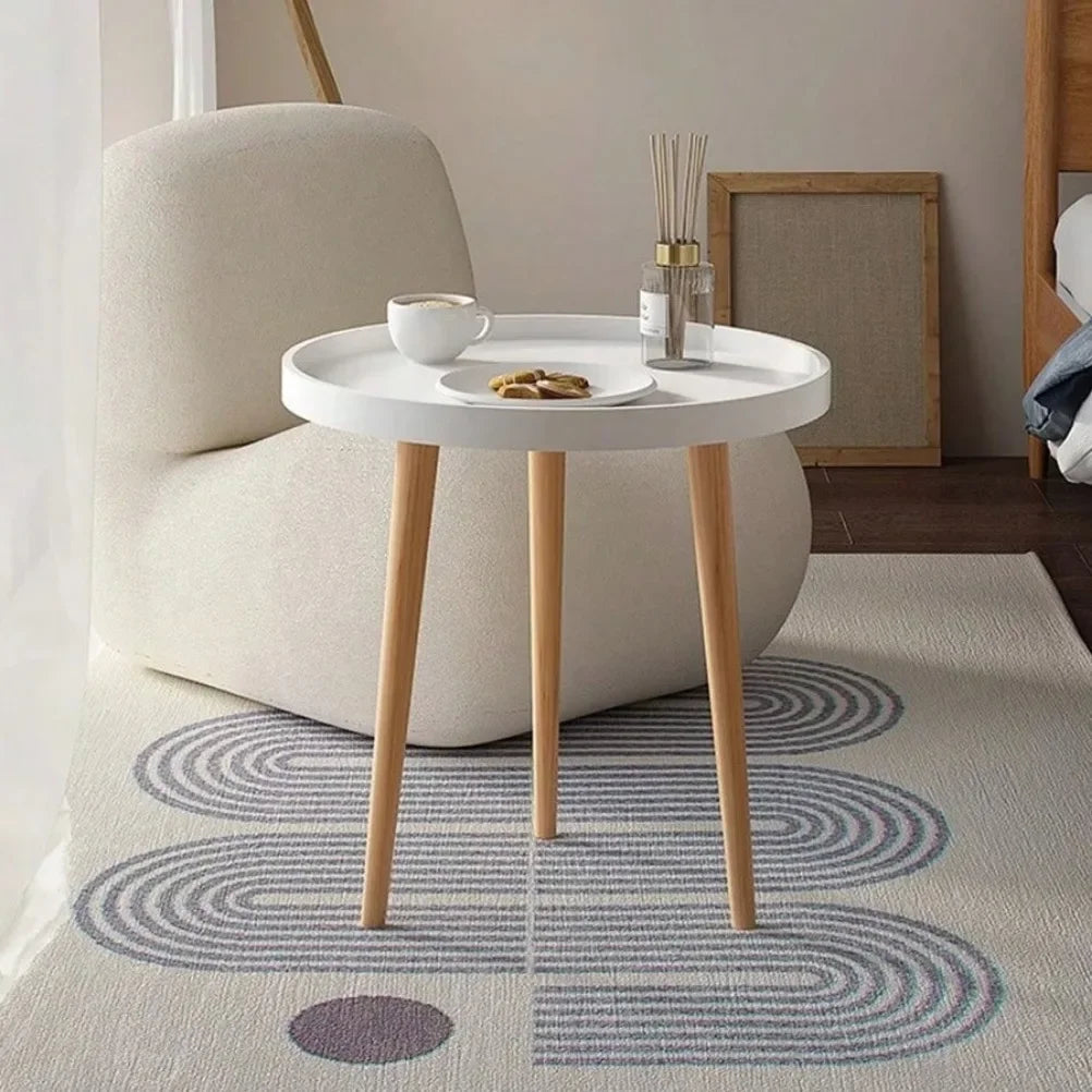 Modern Solid Wood Legs Coffee Table Living Room Sofa Side Table Bedroom Round Coffee Table Living Room Furniture Decoration