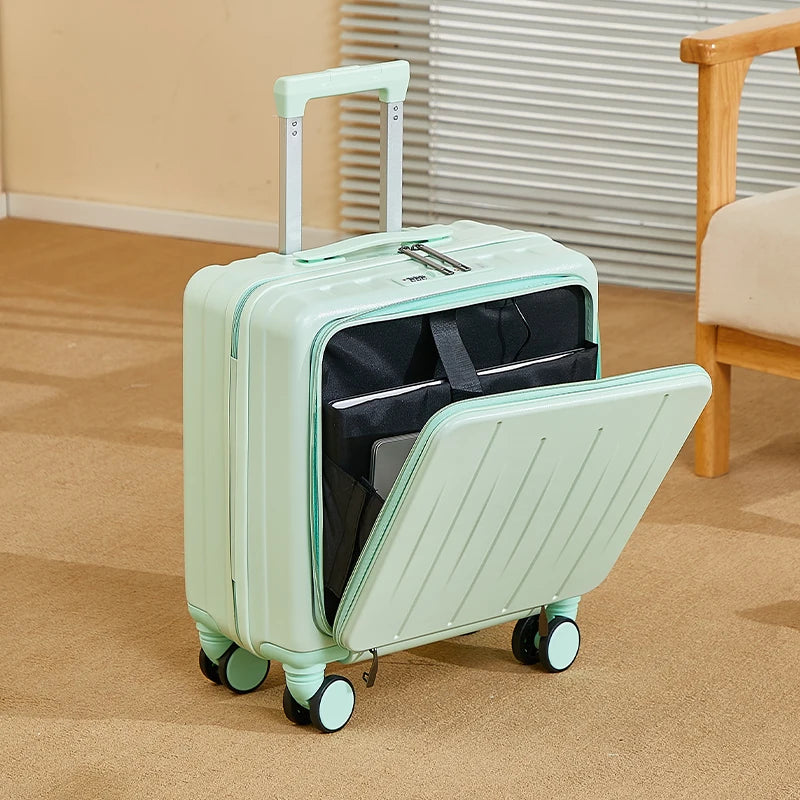 18 inches Suitcase Light Weight Suitcase Large Capacity Travel Case Spinner Wheels Suitcase Small Luggage Compartment