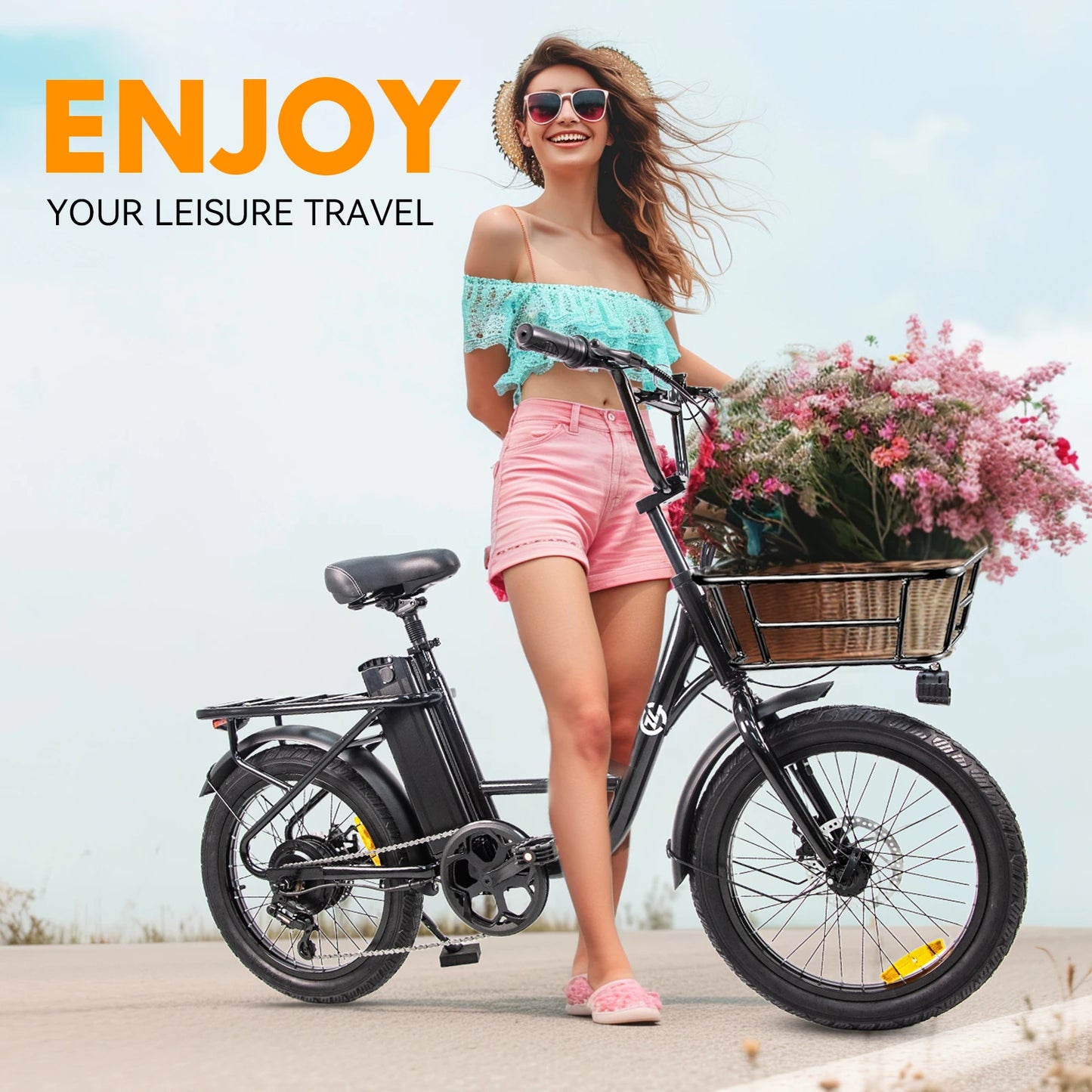 Adult electric bicycle 750W motor 7-speed adjustable, 26MPH 22mph range, front and rear disc brakes, multi terrain riding electr