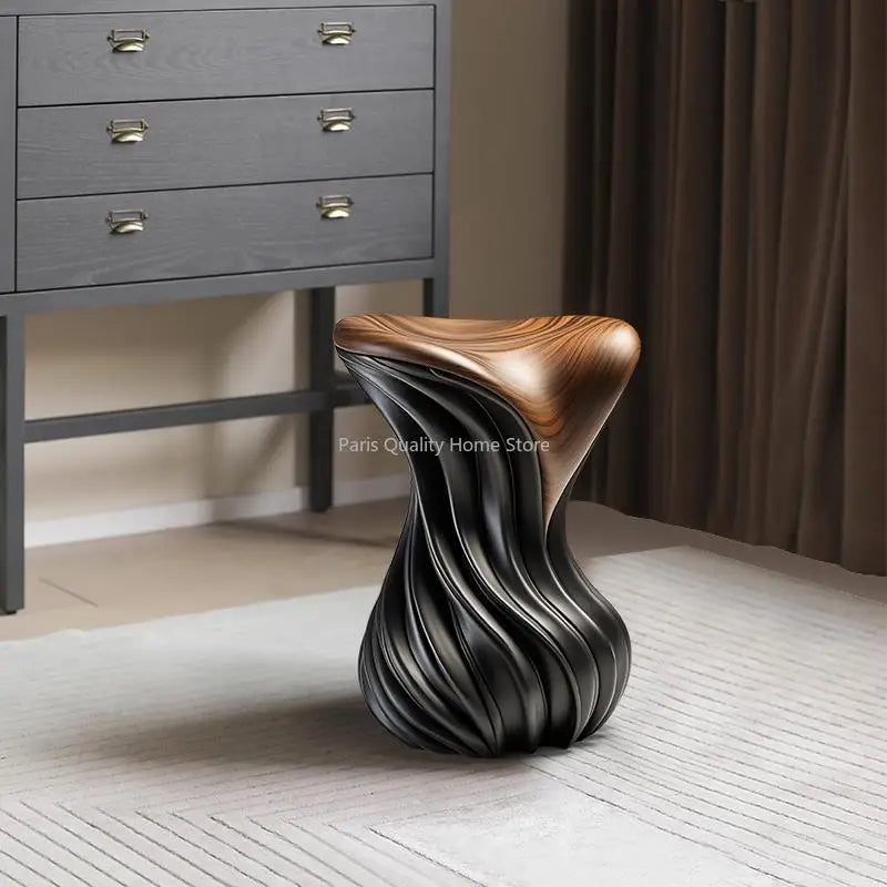 Creative Design Solid Wood Light Luxury Sofa Side Corner Coffee Table Walnut High-end Artist Home Wooden Pier Coffee Table